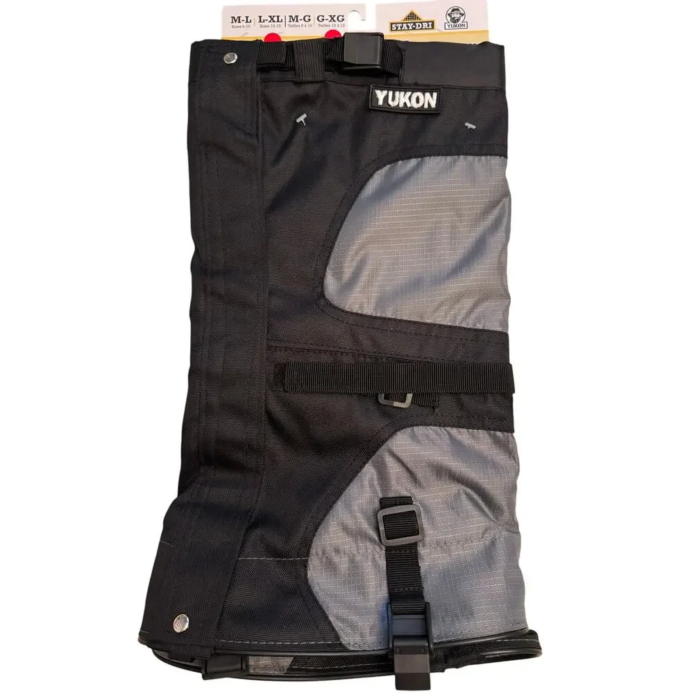 Yukon Charlie's Stay - Dri Adult Gaiters Color Hiking Size Large / XL Black/Gray
